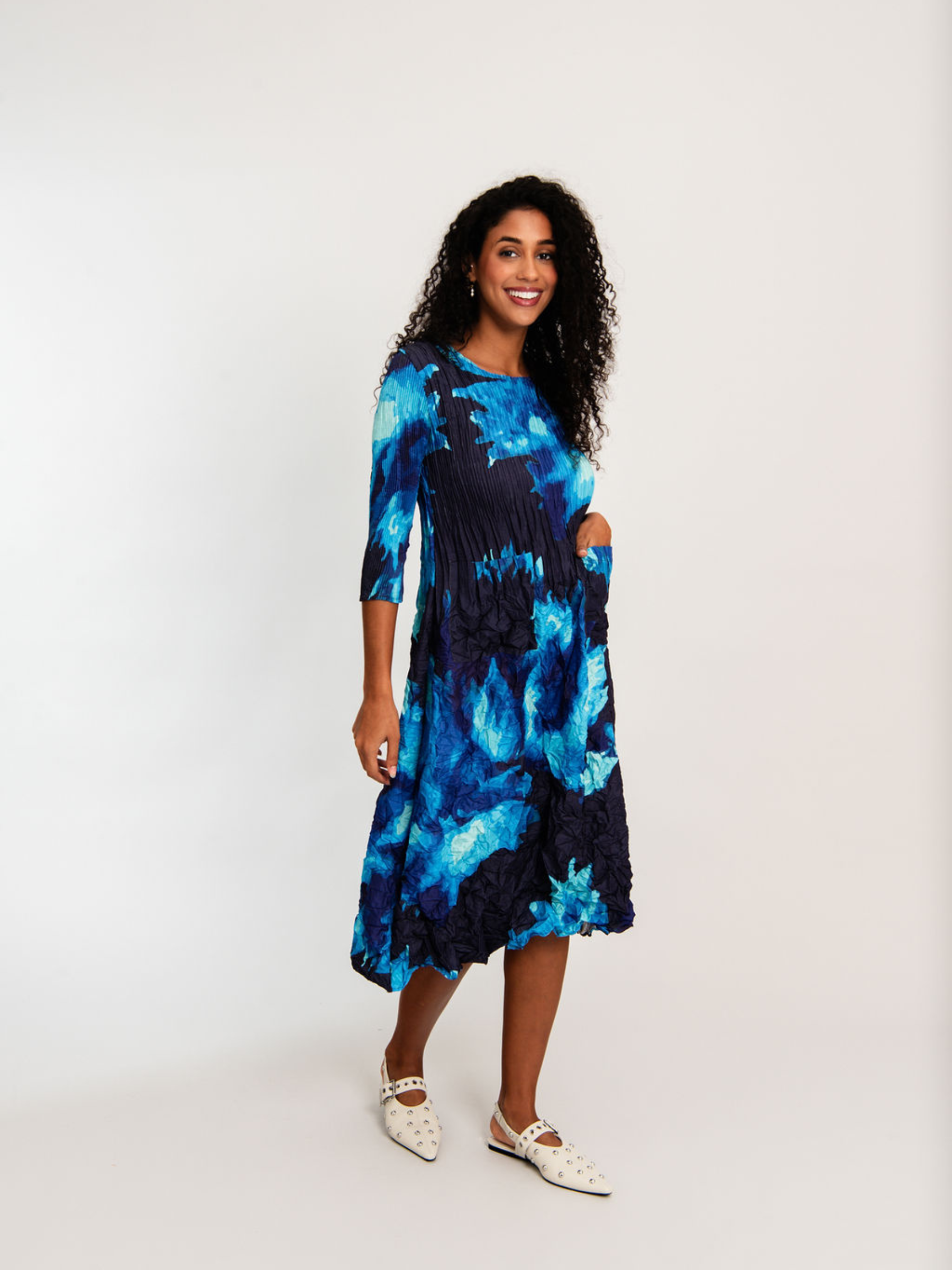 3/4 Sleeve Smash Pocket Dress - Prints | AW26