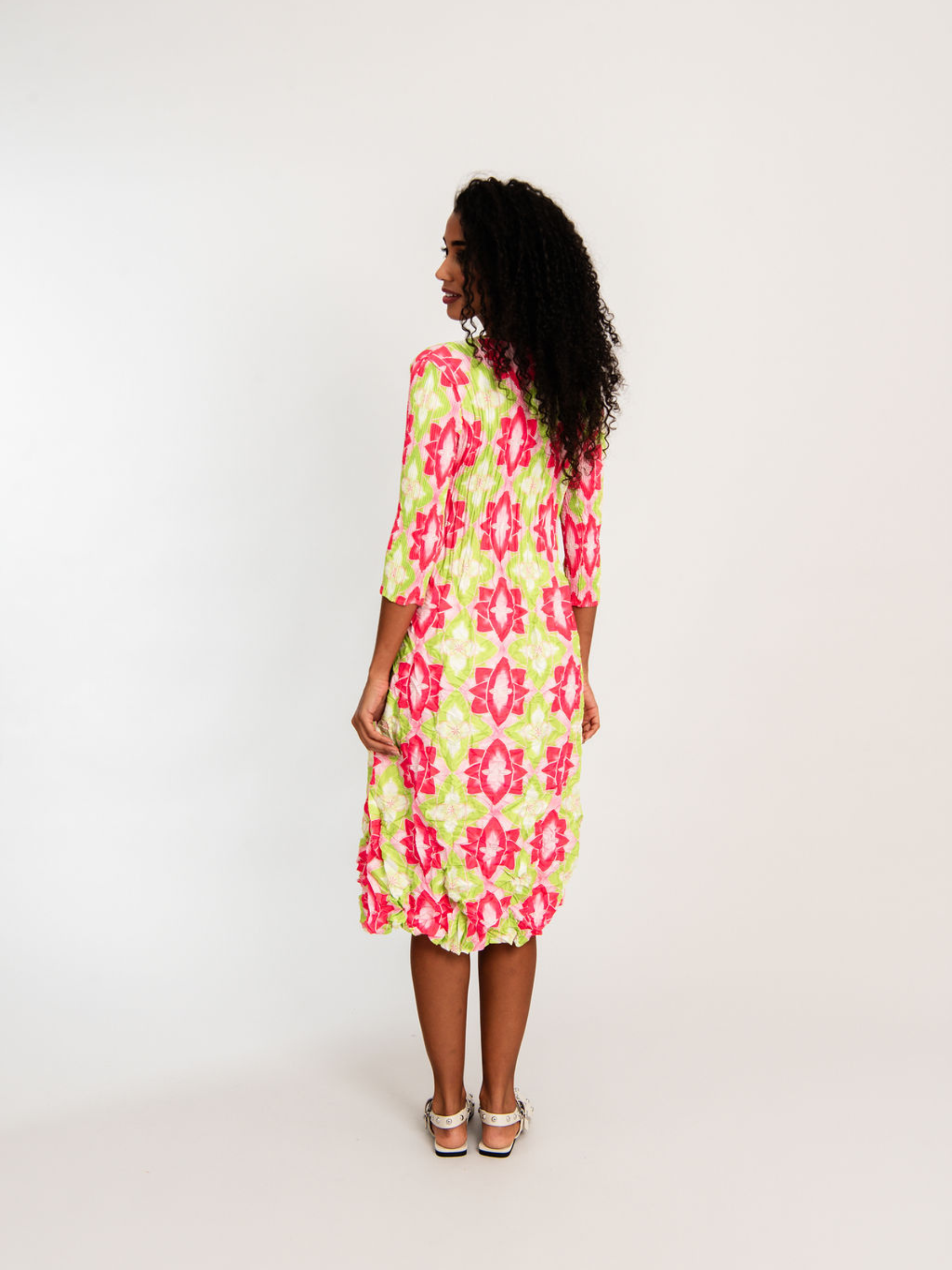 3/4 Sleeve Smash Pocket Dress - Prints