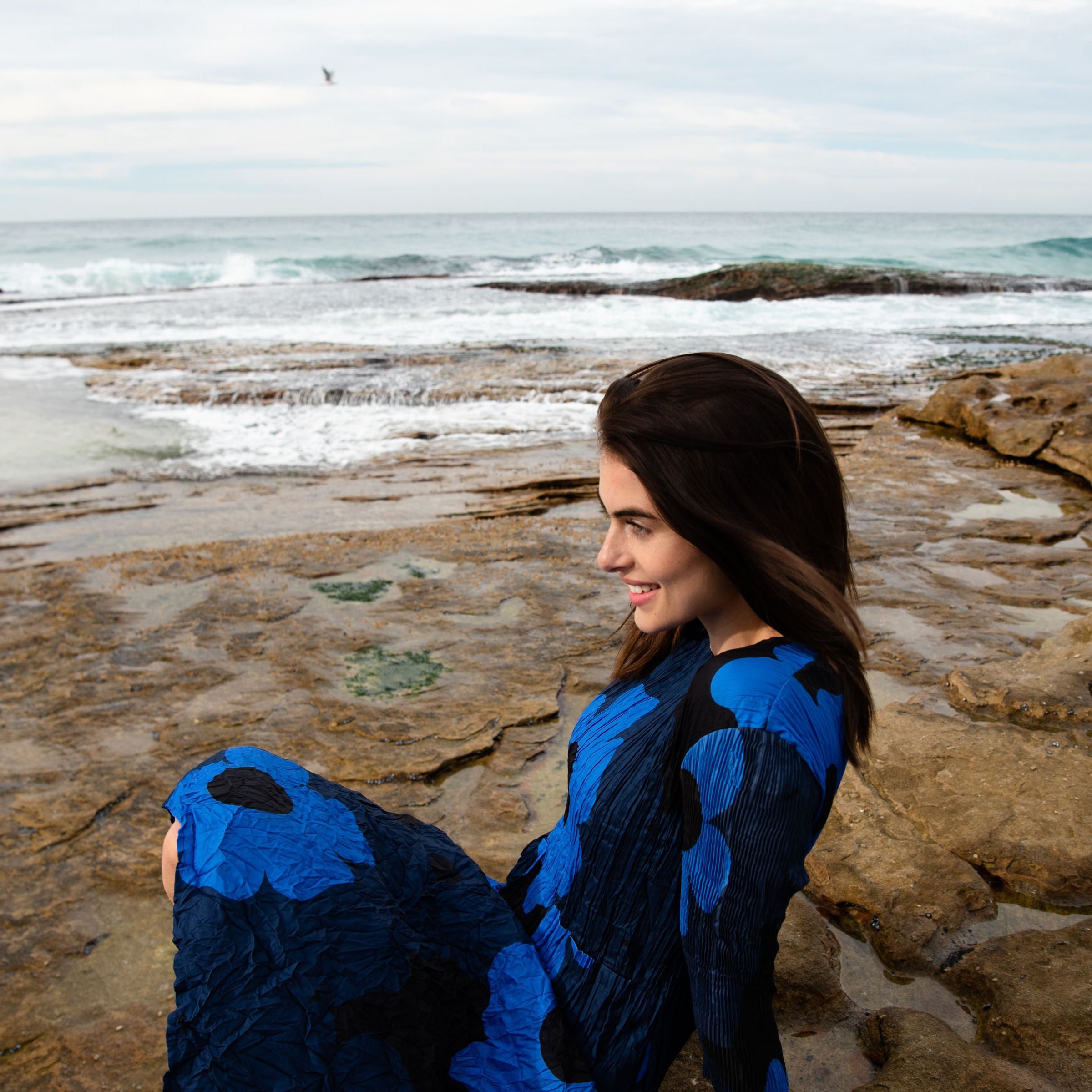 3/4 Sleeve Smash Pocket Dress - Prints