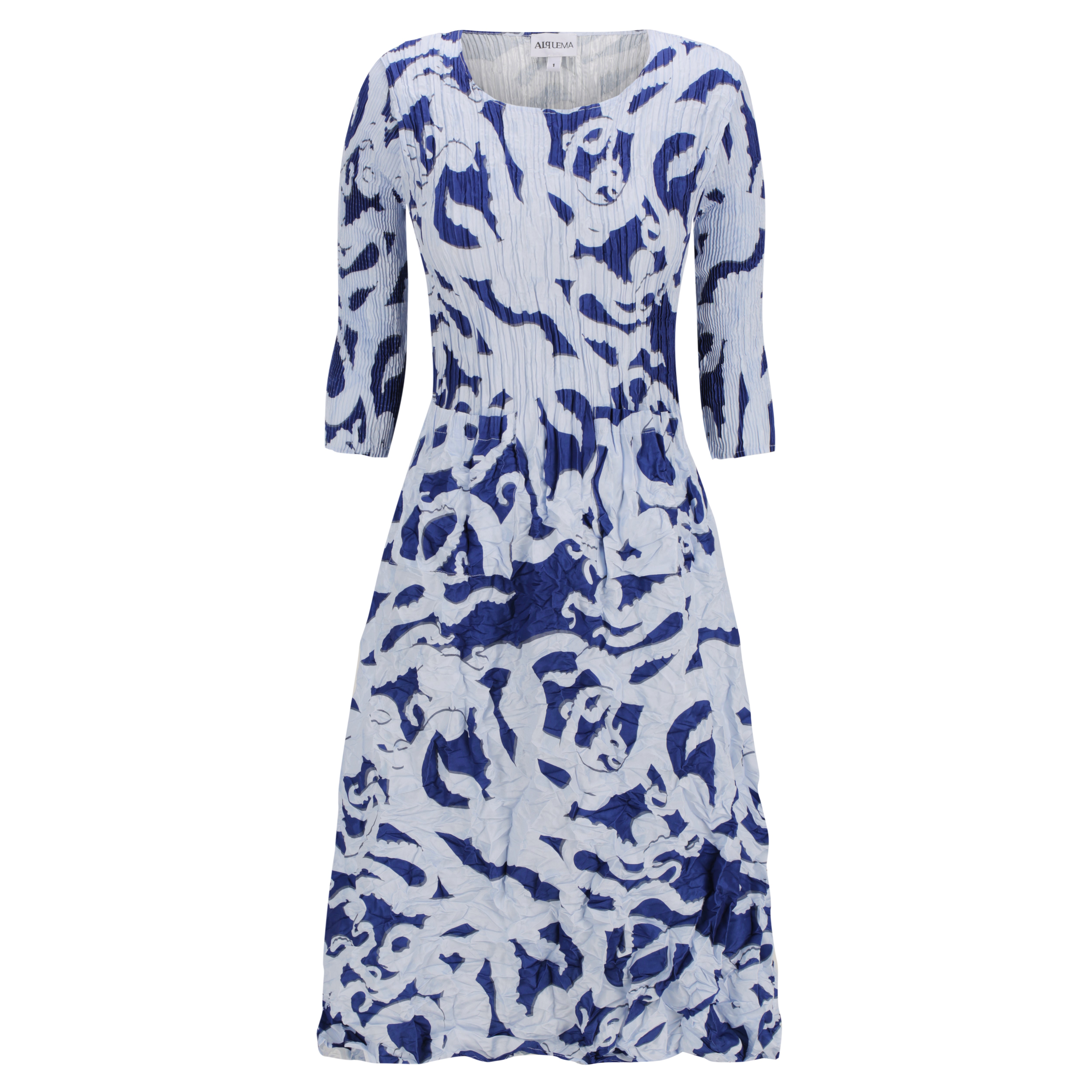 3/4 Sleeve Smash Pocket Dress - Prints