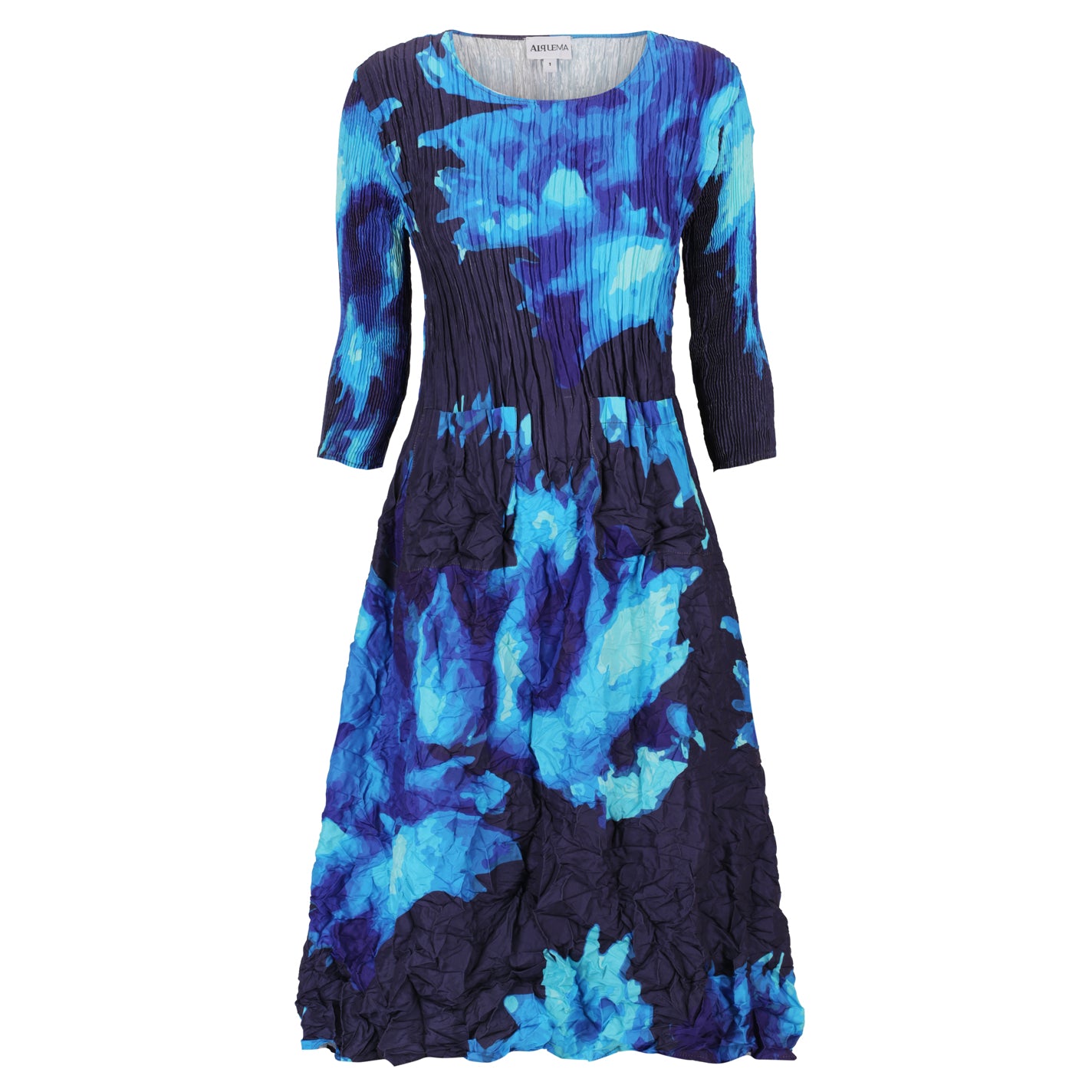 3/4 Sleeve Smash Pocket Dress - Prints