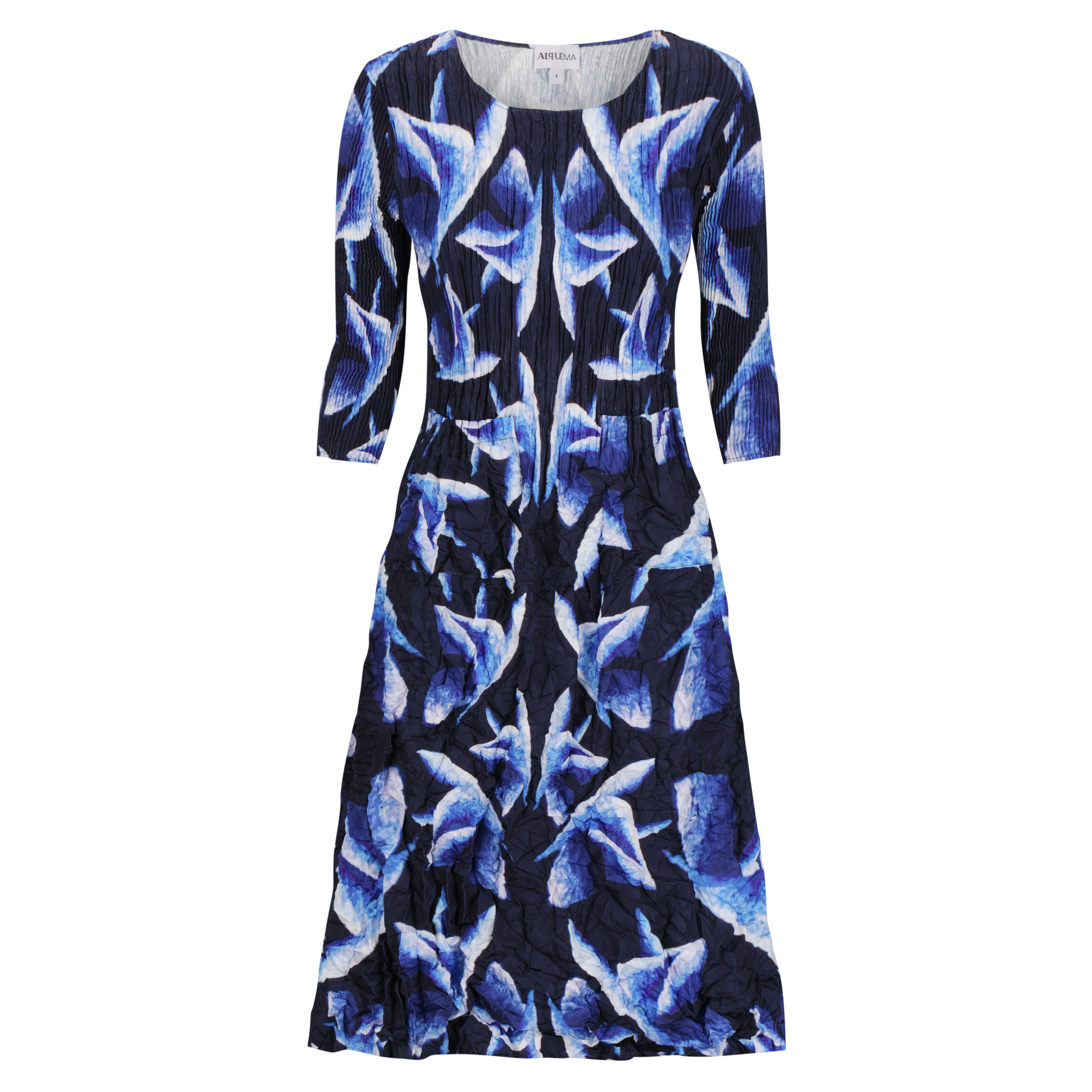 3/4 Sleeve Smash Pocket Dress - Prints