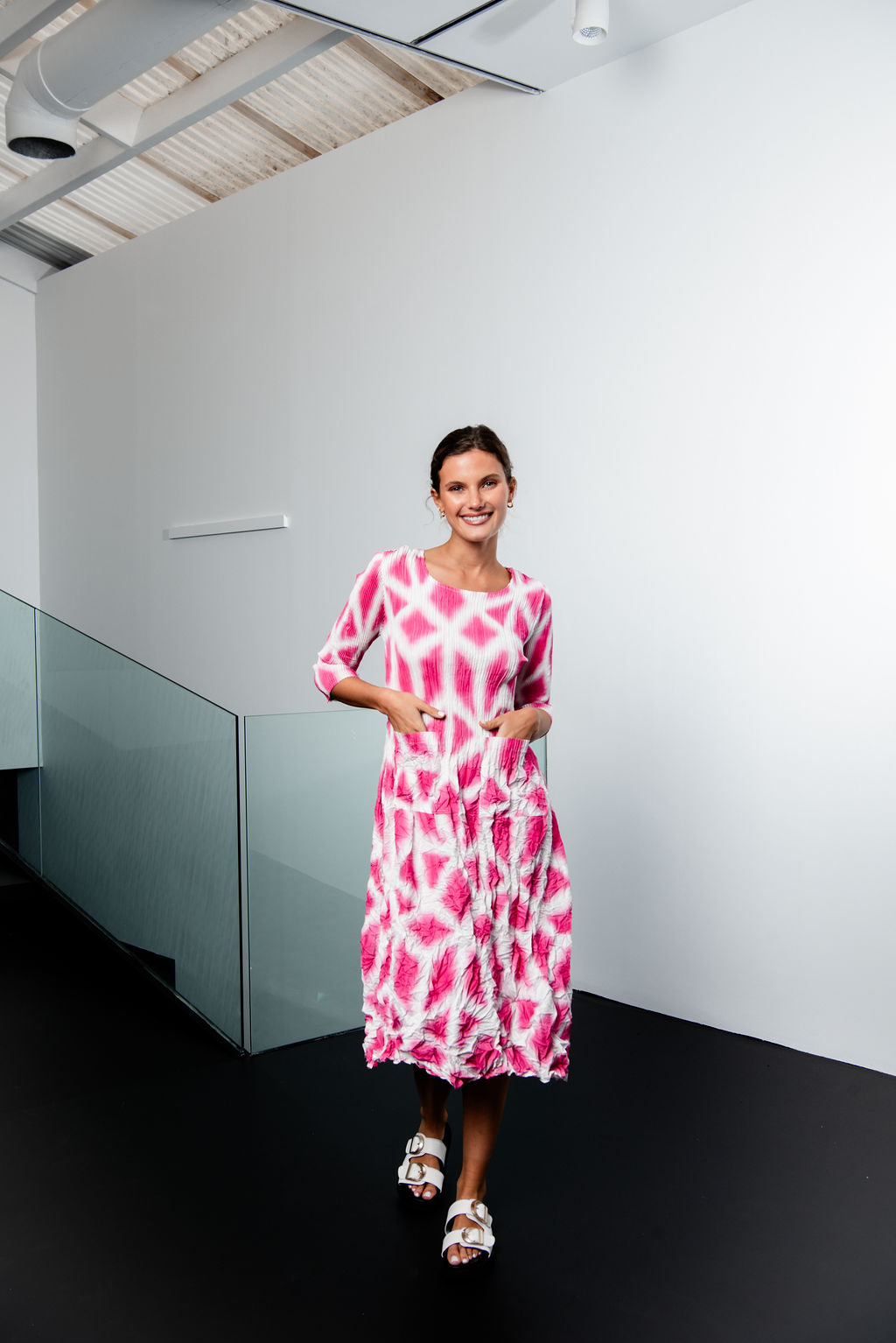 3/4 Sleeve Smash Pocket Dress - Prints | AW24