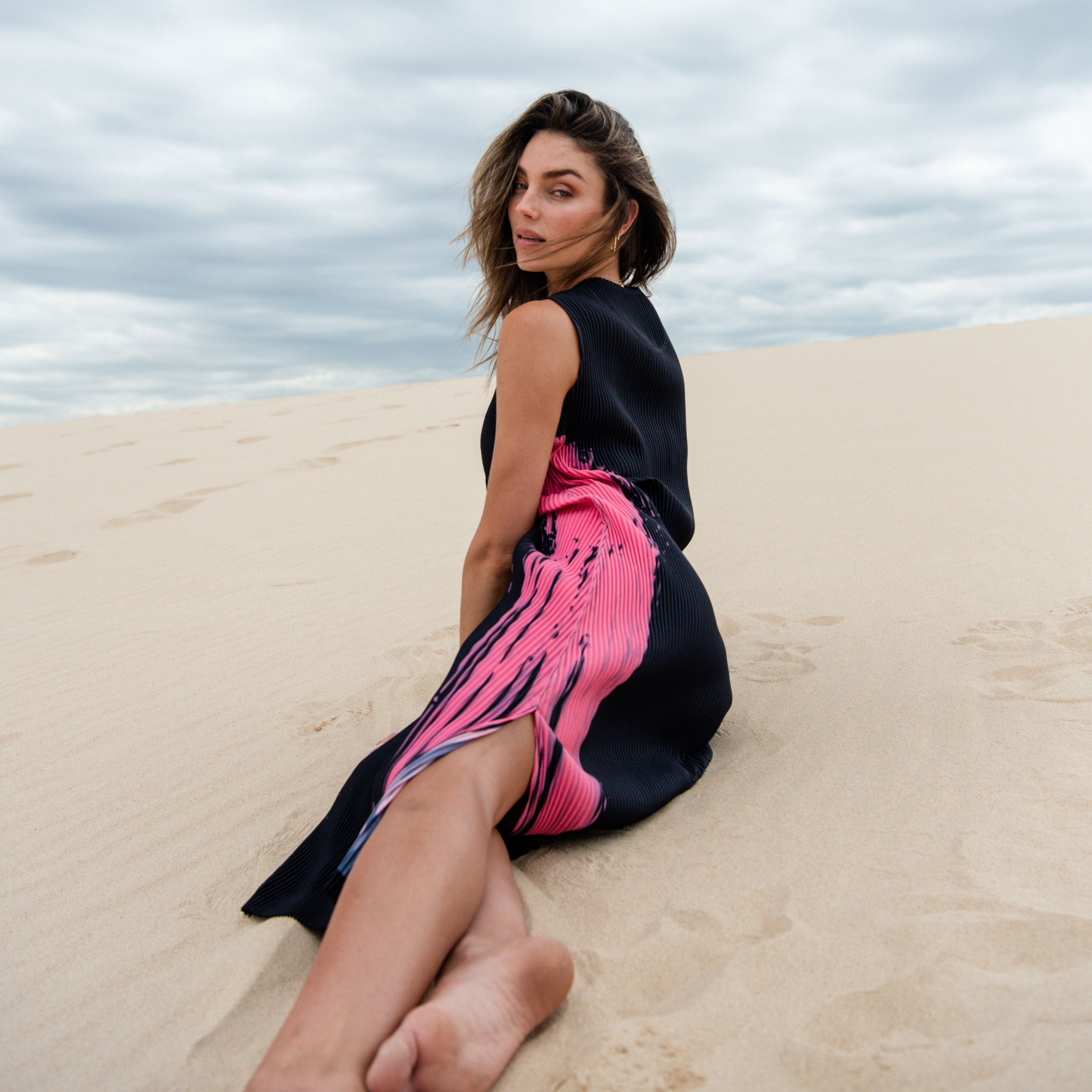 Plisse Paint Dress
