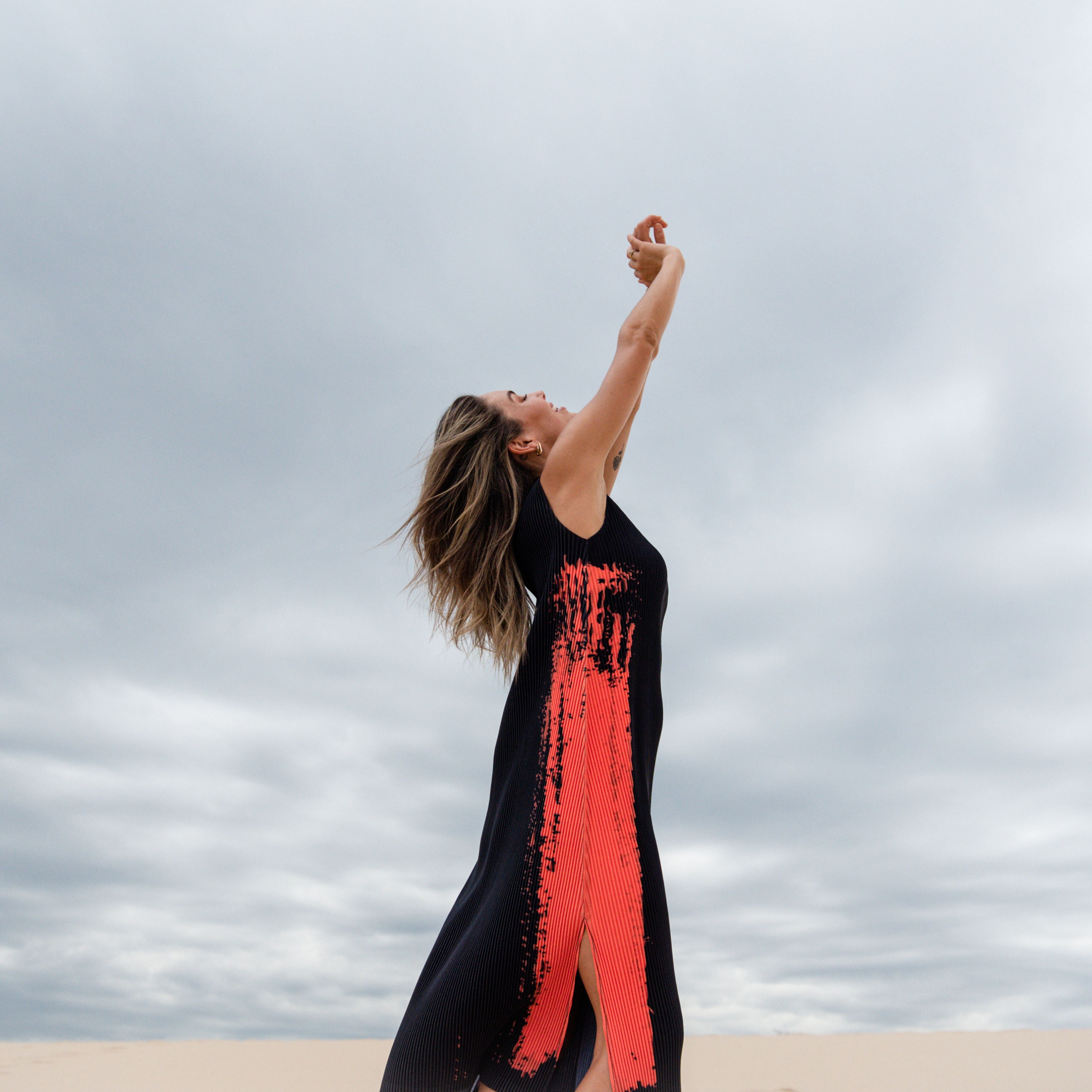Plisse Paint Dress