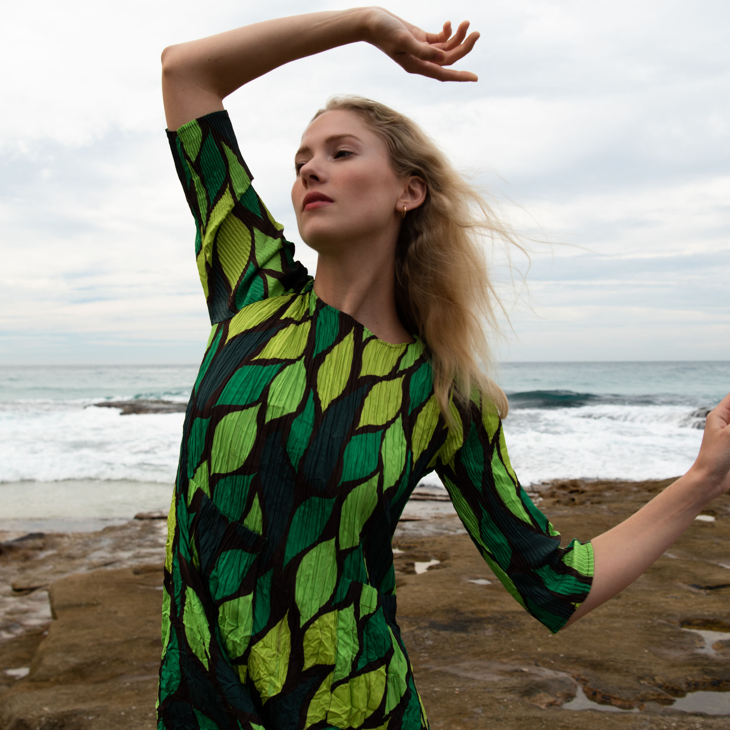 3/4 Sleeve Smash Pocket Dress - Prints