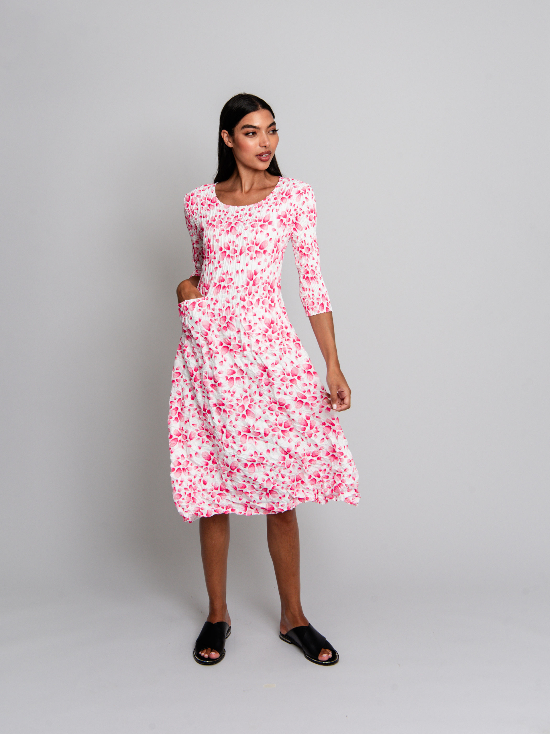 3/4 Sleeve Smash Pocket Dress - Prints | SS25