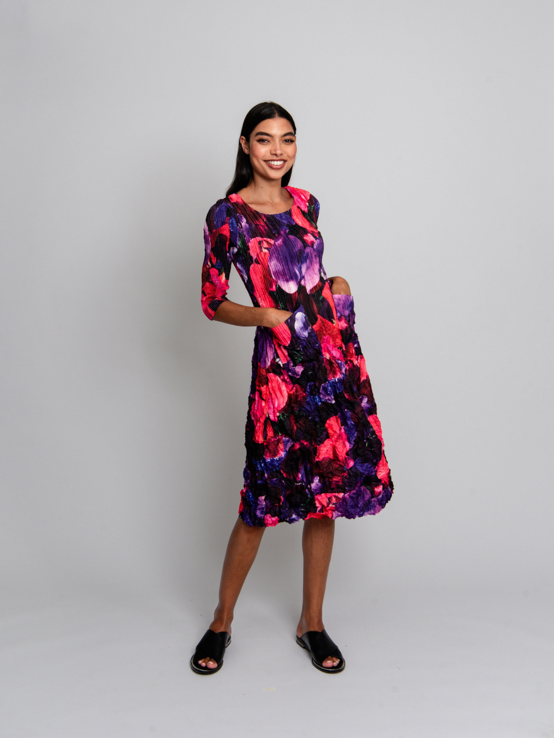 3/4 Sleeve Smash Pocket Dress - Prints | SS25