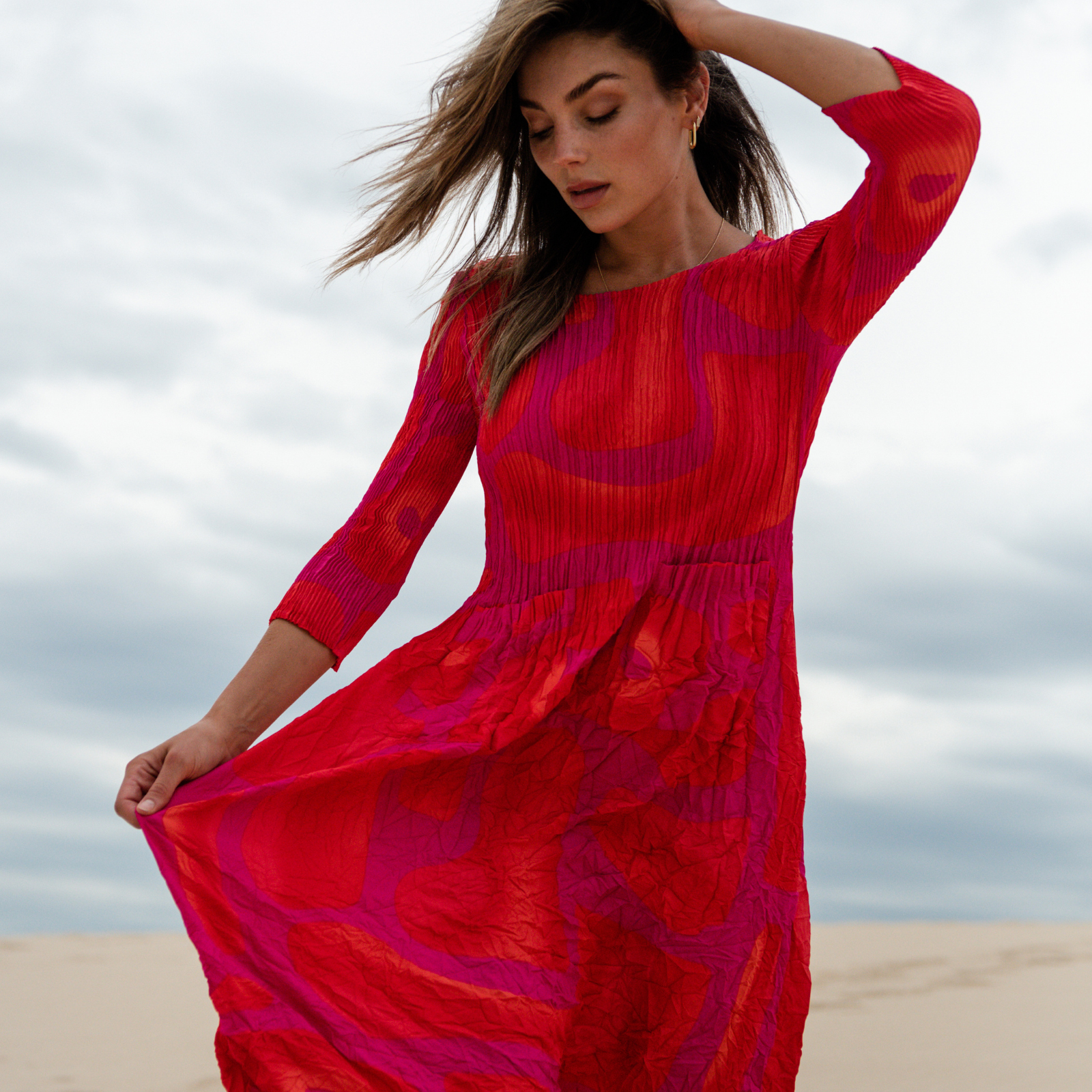 3/4 Sleeve Smash Dress - Prints