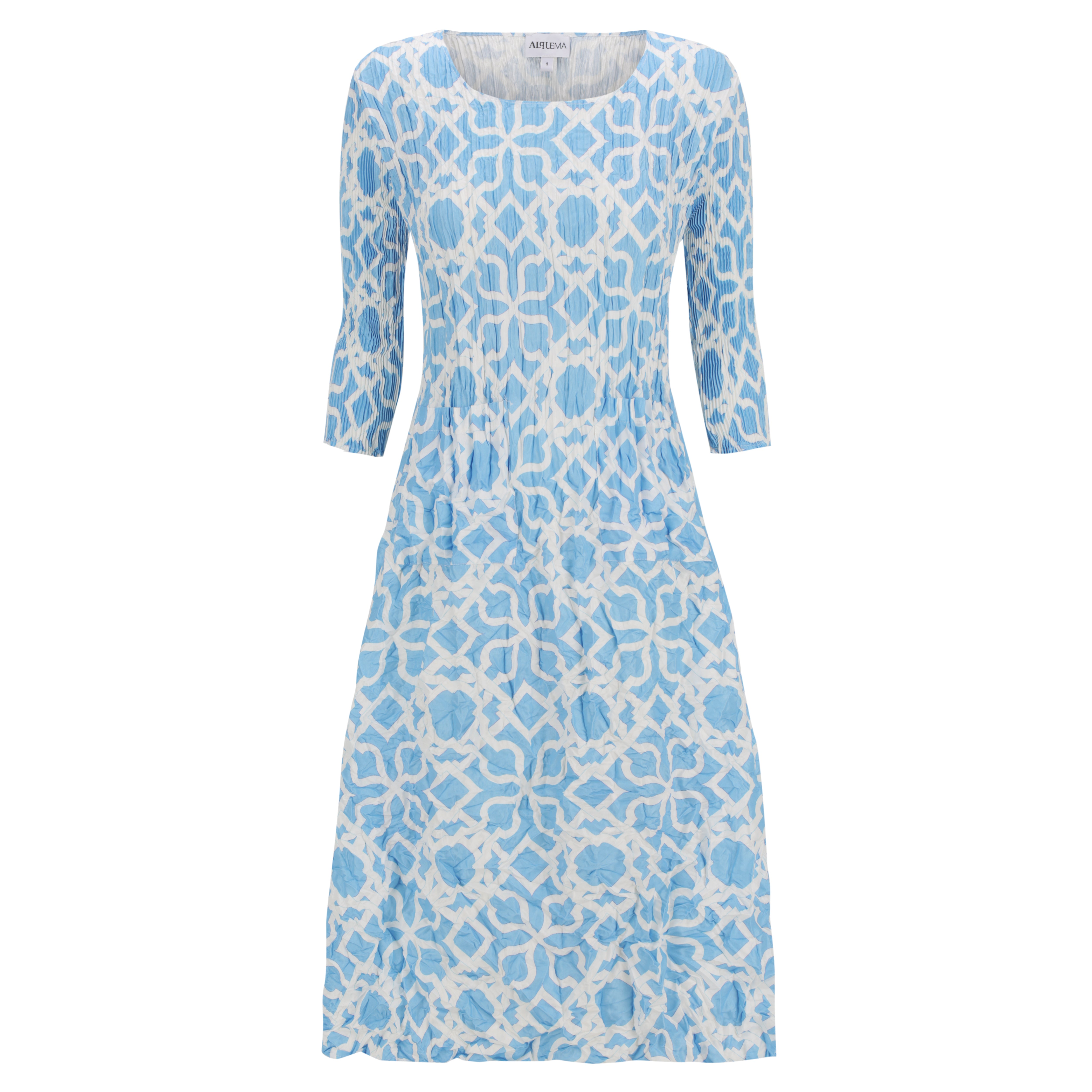 3/4 Sleeve Smash Pocket Dress - Prints