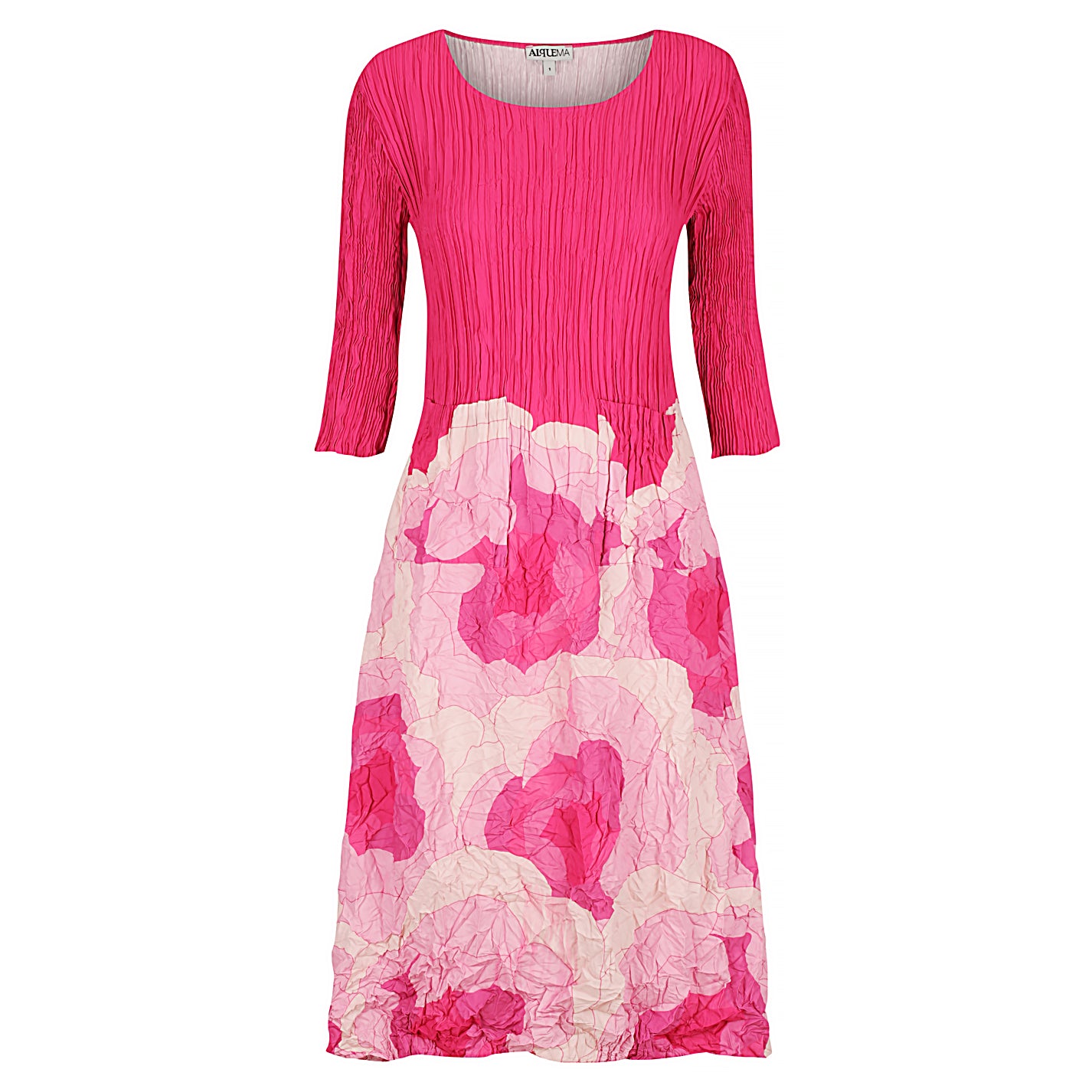 3/4 Sleeve Smash Pocket Dress - Prints