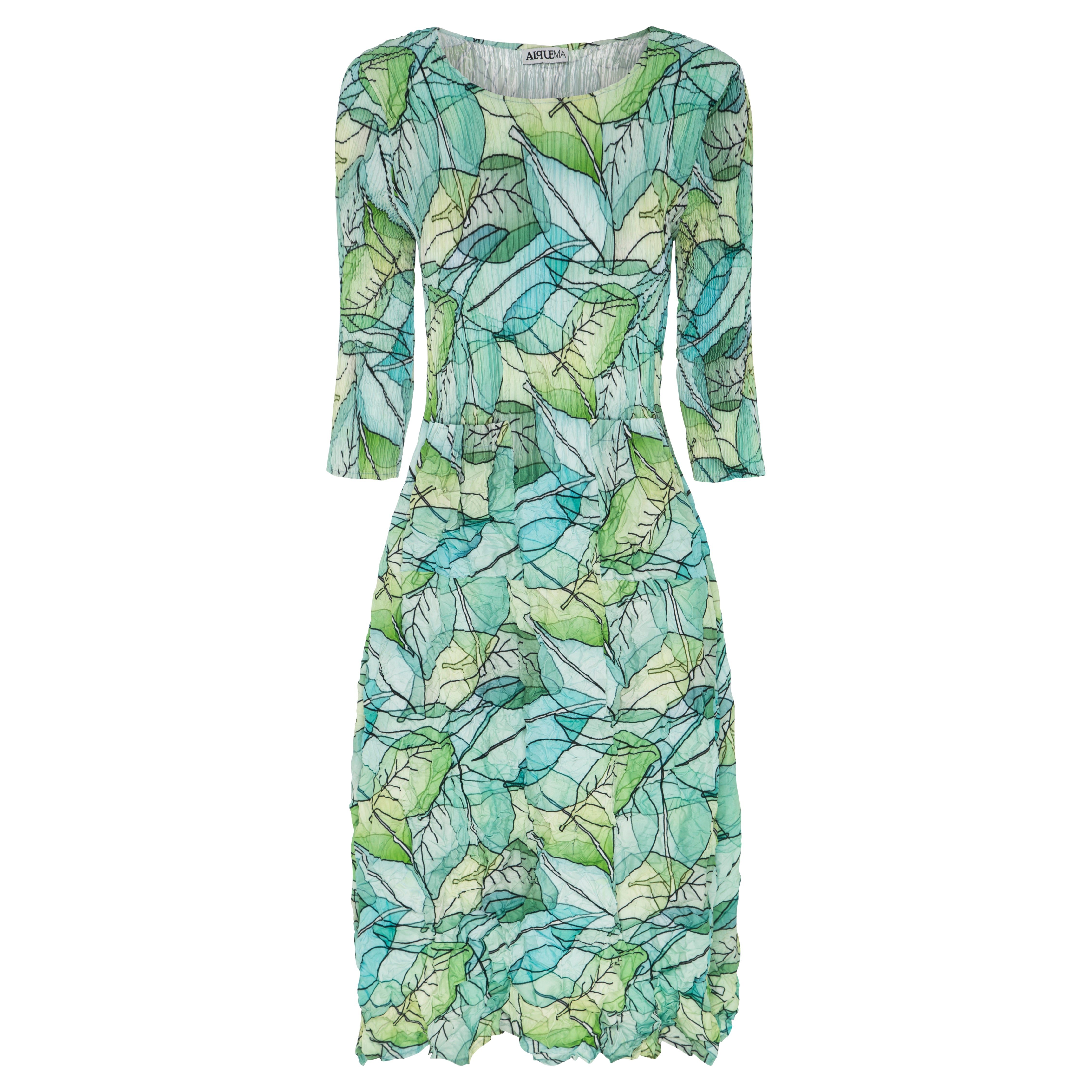 3/4 Sleeve Smash Pocket Dress - Prints
